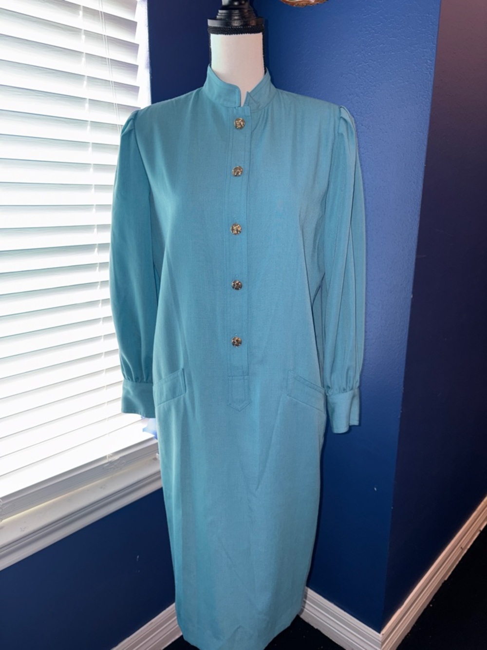 🦚 Vintage 1960s The Wilroy Travelers Teal Shirt Dress | Classic Mod Utility Chi